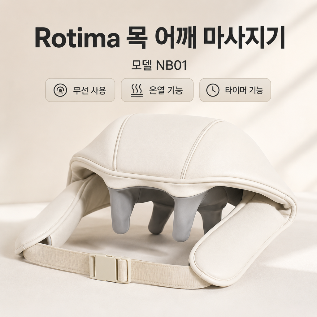 명절 부모님 선물 Rotima 목 어깨 마사지기 무선 온열 NB01 제품 이미지