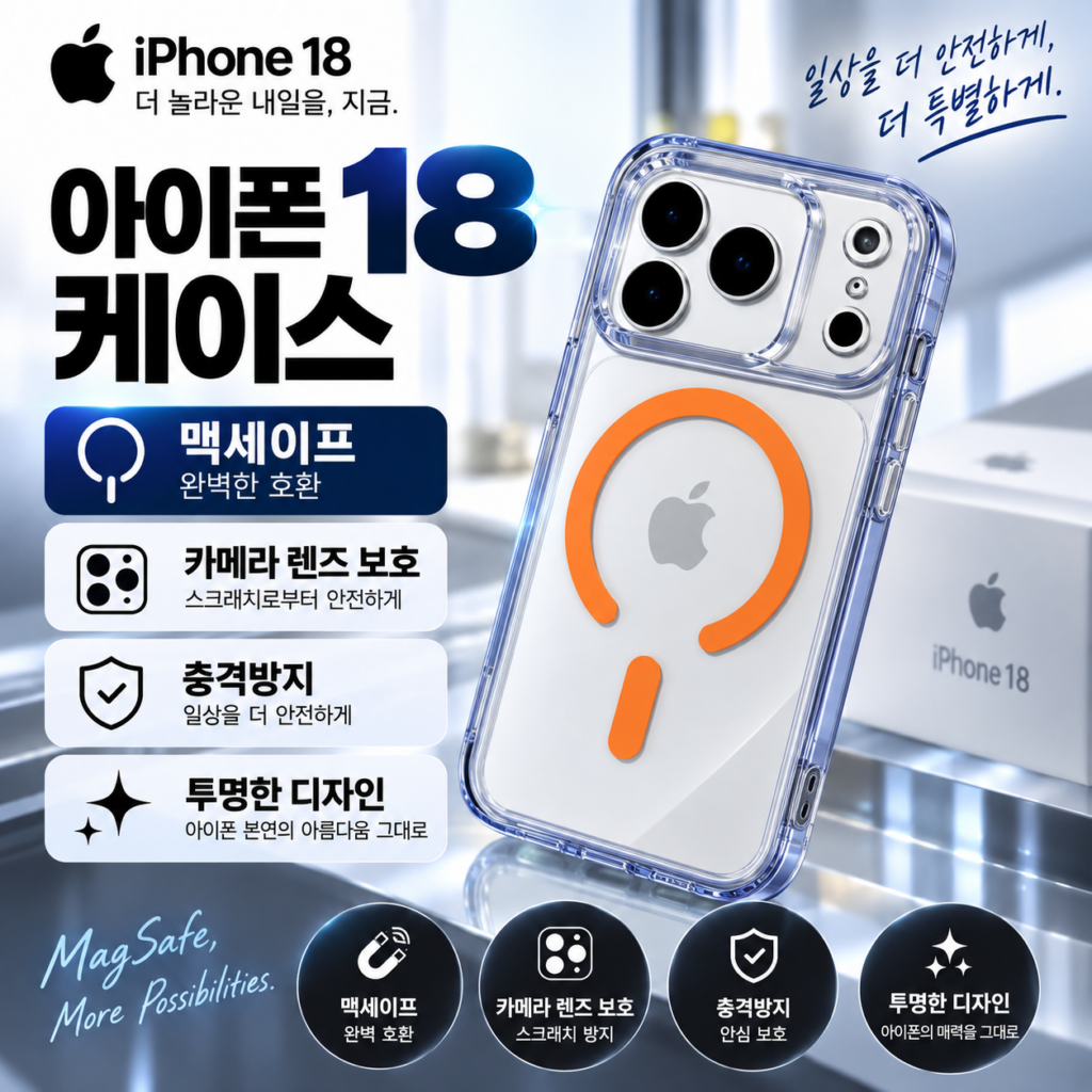 아이폰 18 17 16 프로맥스 프로 맥세이프 방탄 클리어 투명 카메라 렌즈 보호 범퍼 충격방지 슬림 프레임 스마트폰 휴대폰 핸드폰 케이스 PT-B1979 제품 이미지