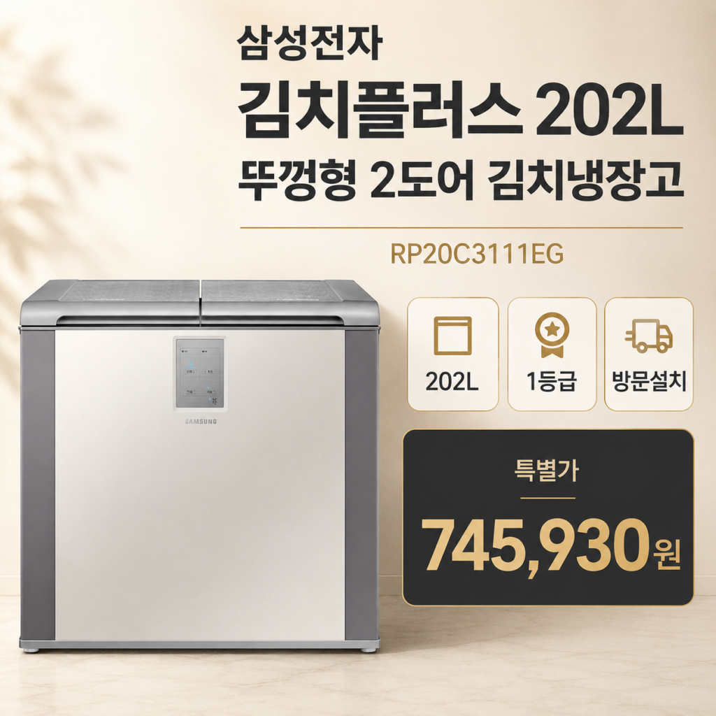 김장철 뚜껑형 김치냉장고 추천 삼성 김치플러스 202L RP20C3111EG 제품 이미지