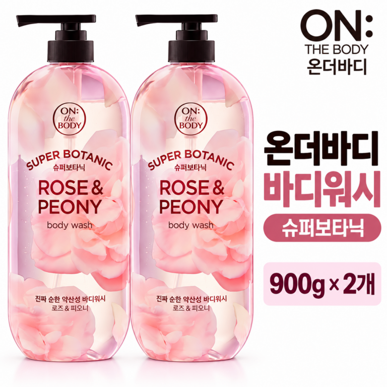 온더바디 슈퍼보타닉 바디워시 로즈 앤 피오니향 900g 2개 대용량 바디워시