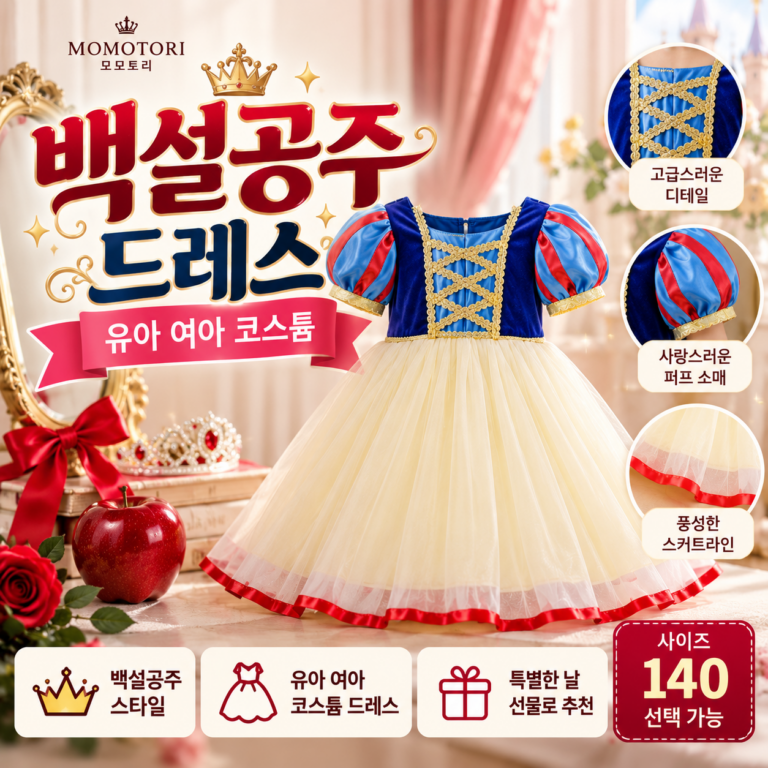 어린이 백설공주 드레스 모모토리 유아 여아 할로윈 코스튬 의상
