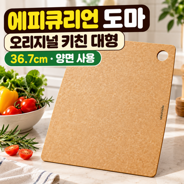 에피큐리언 오리지널 키친 도마 대형 36.7cm 양면 내추럴 나무도마