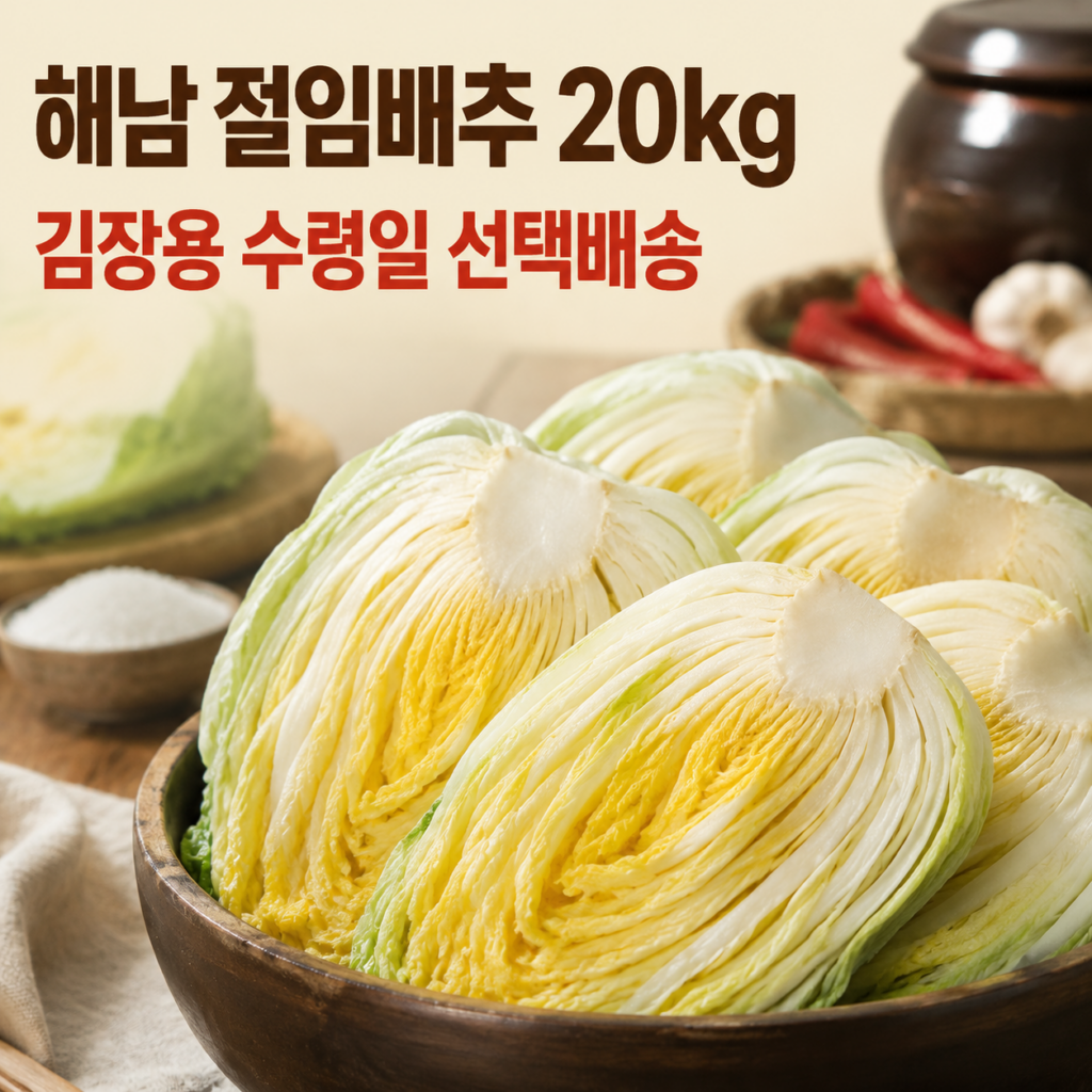 김장 절임배추 20kg 예약 김씨농가 해남배추 수령일 선택배송 제품 이미지